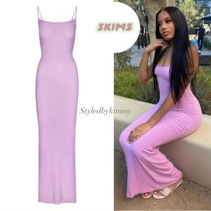 SKIMS Soft Lounge Long Slip Dress Sugar Plum Size XL NWT NEW